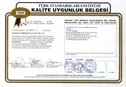 Turkish Standards Institution (TSE) — Certificate of Quality Conformity
