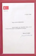 Congratulations from Prime Minister Mesut Yılmaz (1998)